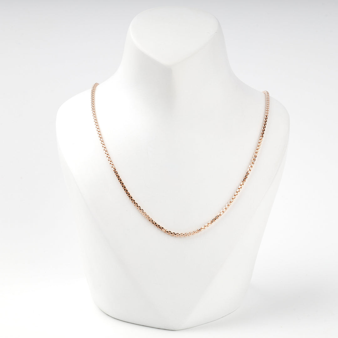 Rose Gold 14K (585) Box Chain Necklace | Ukrainian Jewelry