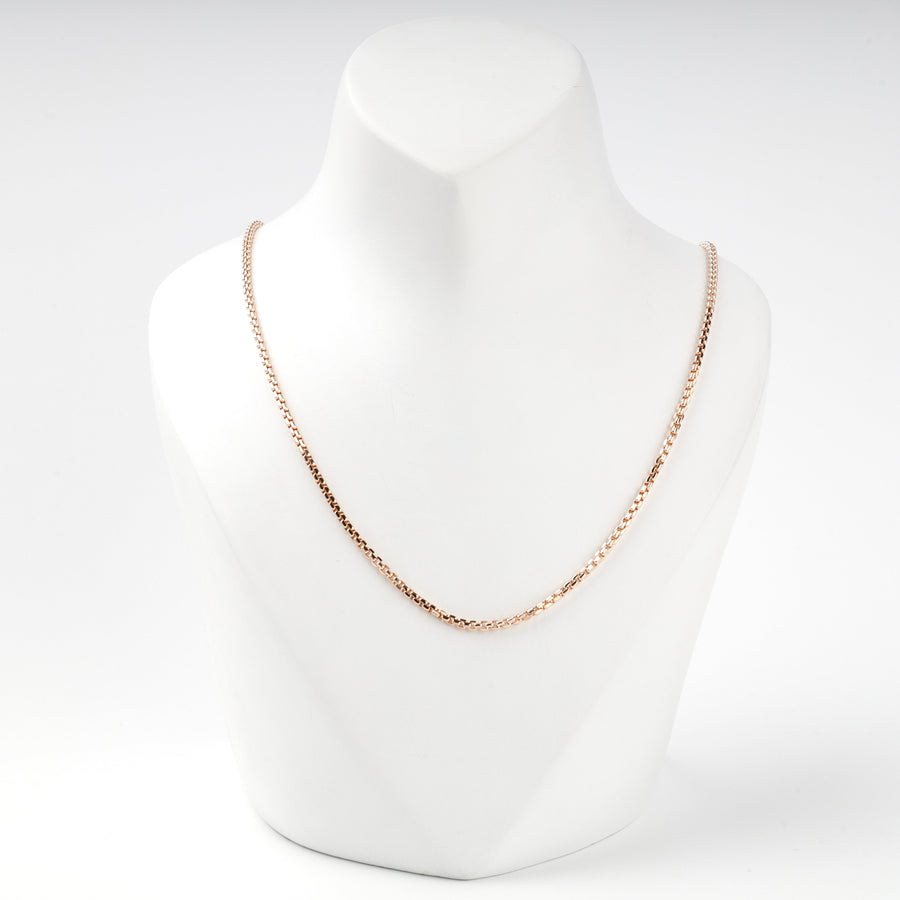 Rose Gold 14K (585) Box Chain Necklace | Ukrainian Jewelry