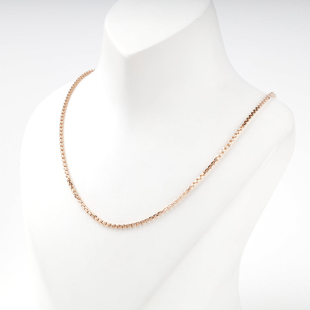 Rose Gold 14K (585) Box Chain Necklace | Ukrainian Jewelry
