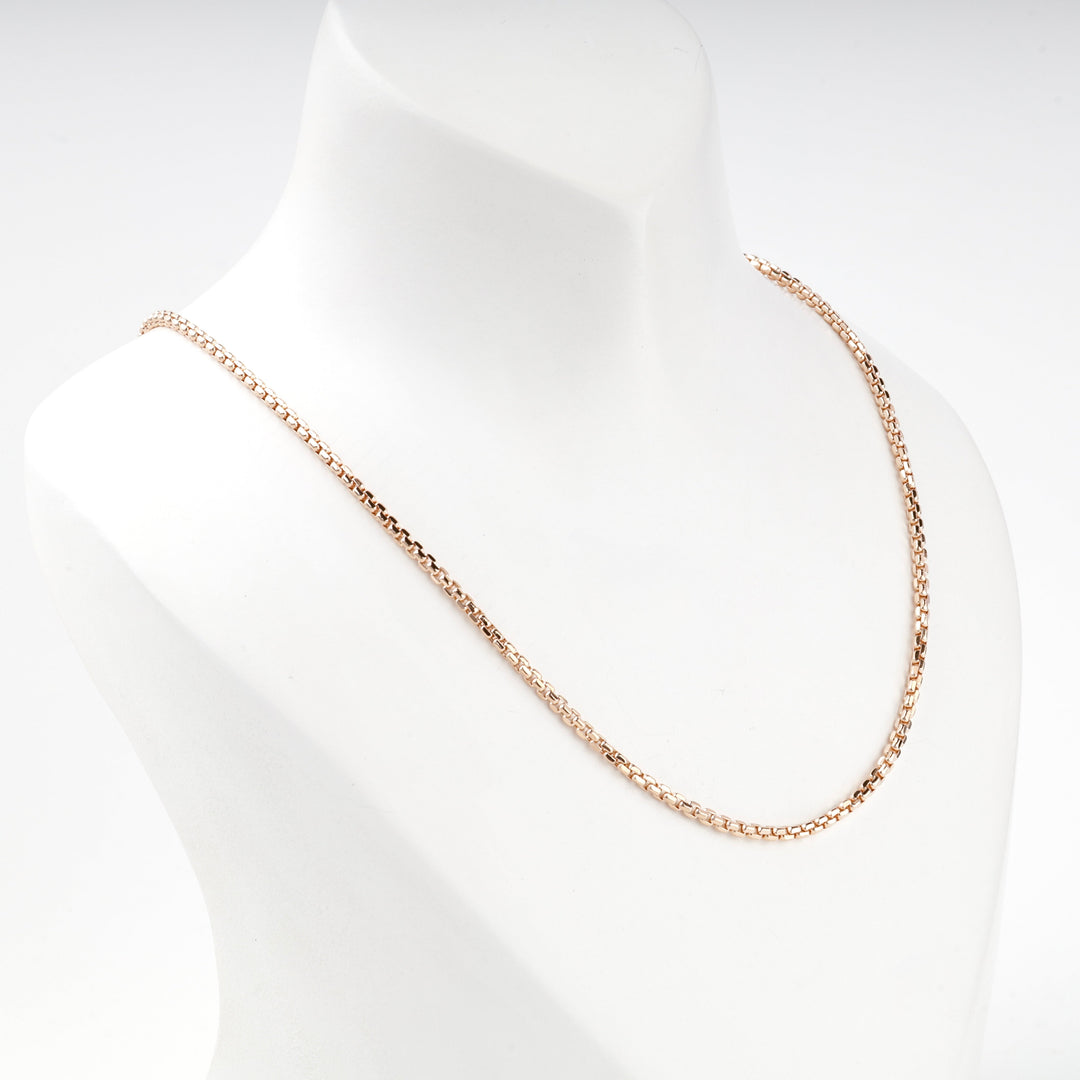 Rose Gold 14K (585) Box Chain Necklace | Ukrainian Jewelry