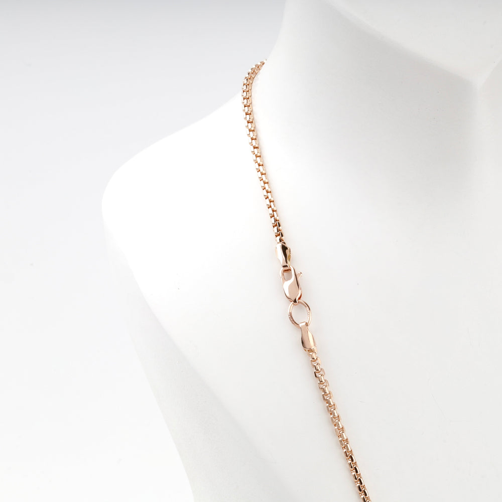 Rose Gold 14K (585) Box Chain Necklace | Ukrainian Jewelry