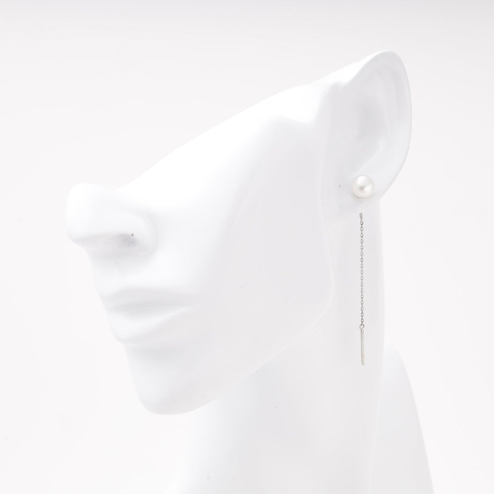 Silver 925 Pearl Threader Earrings | Ukrainian Jewelry