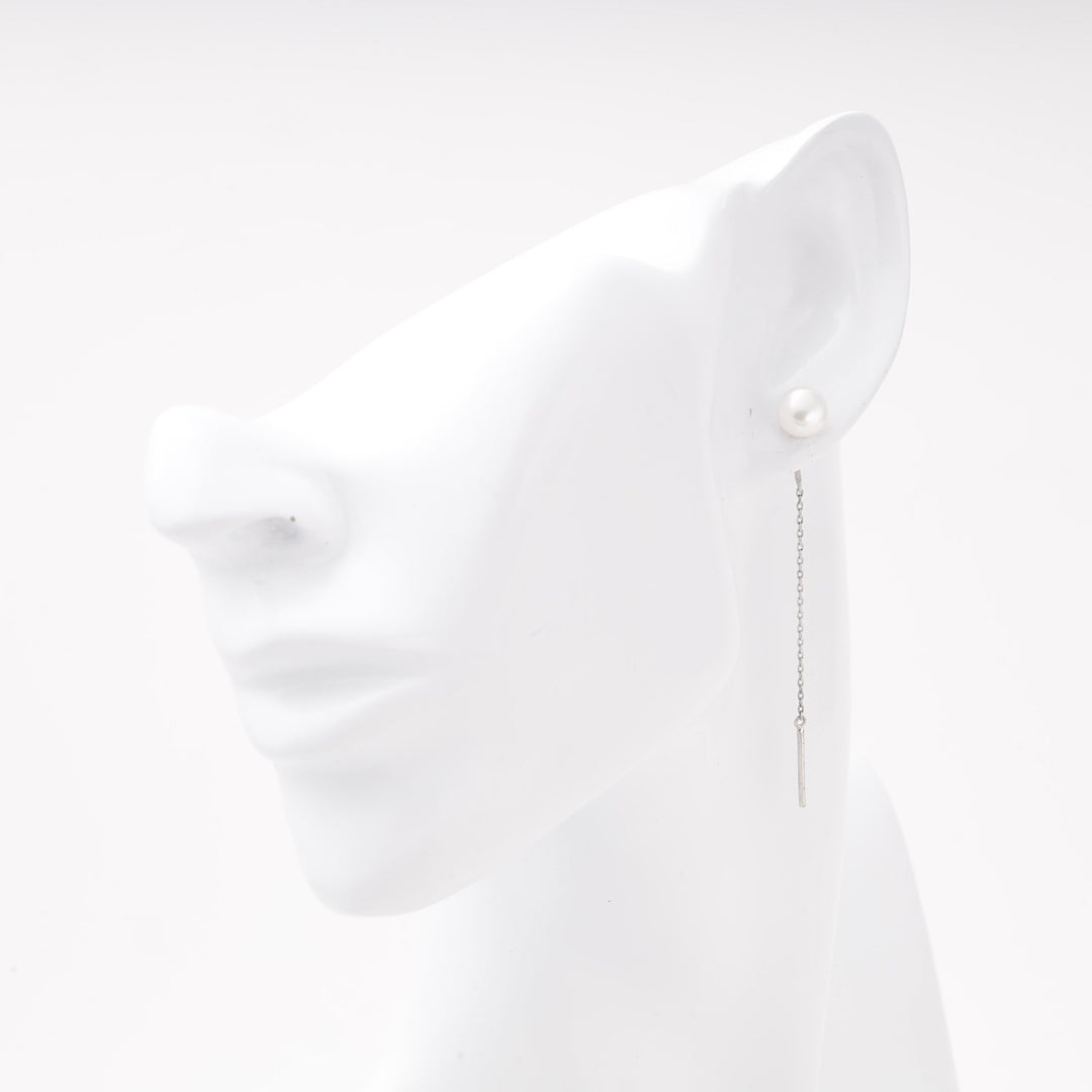 Silver 925 Pearl Threader Earrings | Ukrainian Jewelry