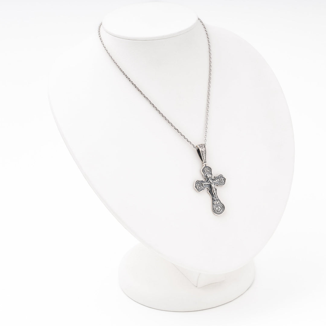 Silver 925 Orthodox Cross Pendant with Crucifix | Ukrainian Jewelry