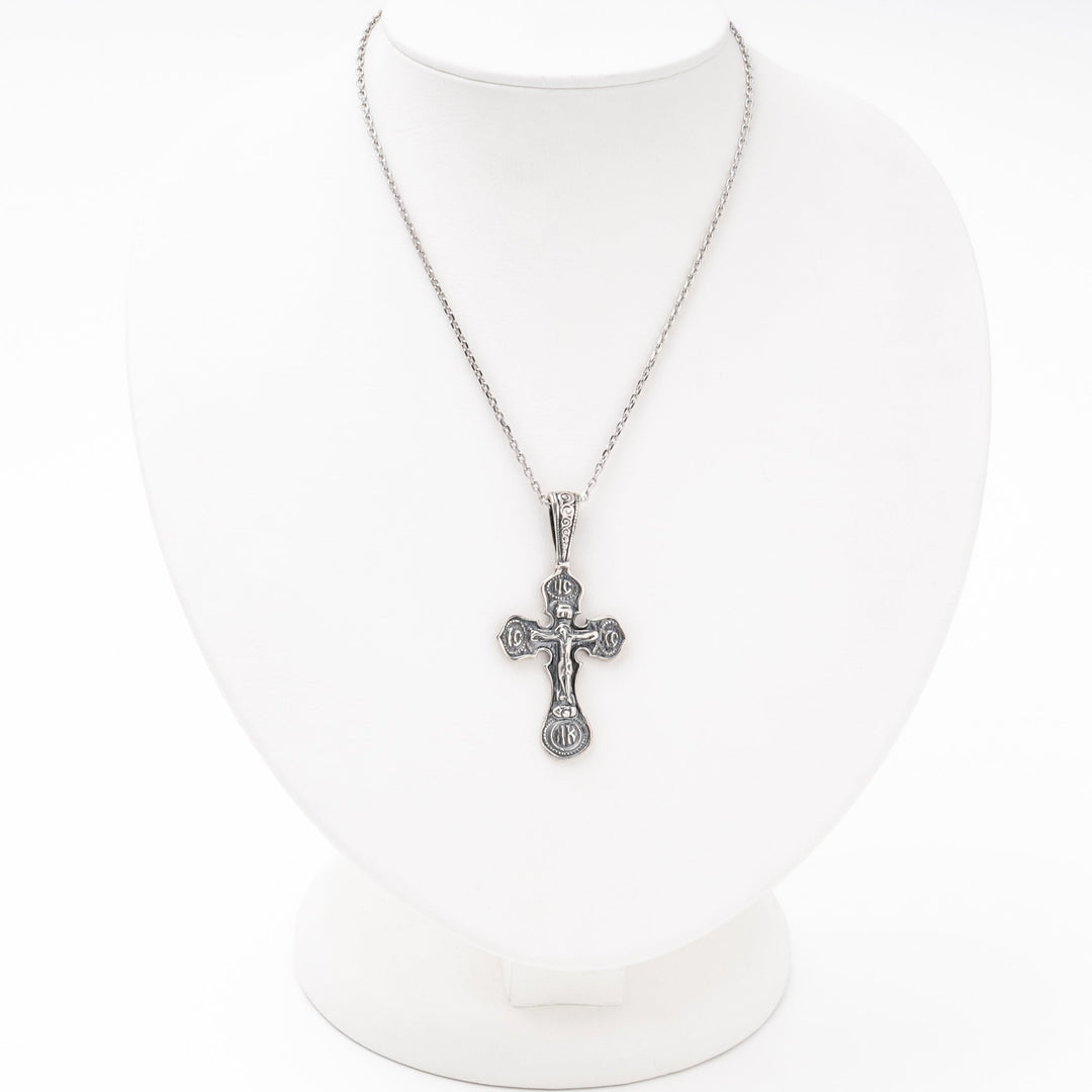 Silver 925 Orthodox Cross Pendant with Crucifix | Ukrainian Jewelry