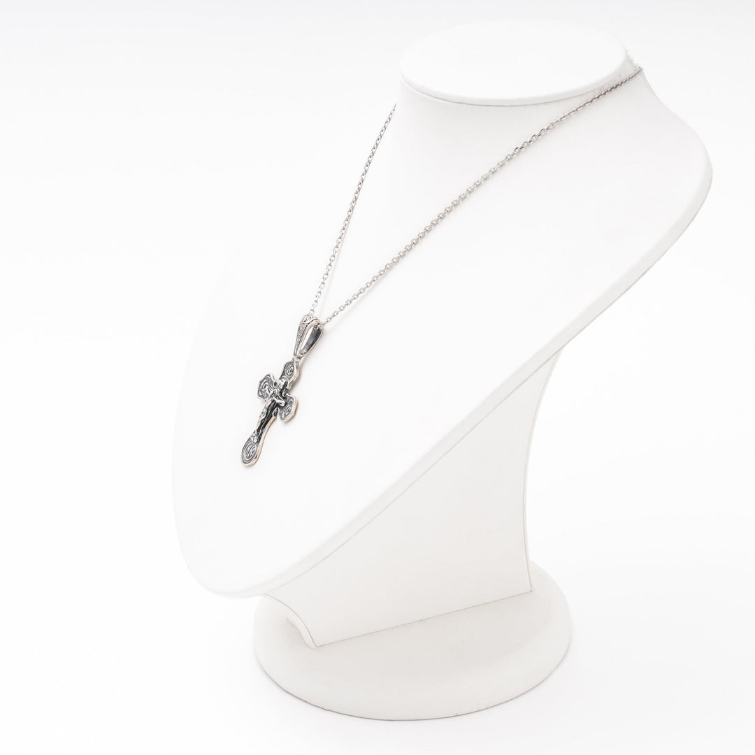 Silver 925 Orthodox Cross Pendant with Crucifix | Ukrainian Jewelry