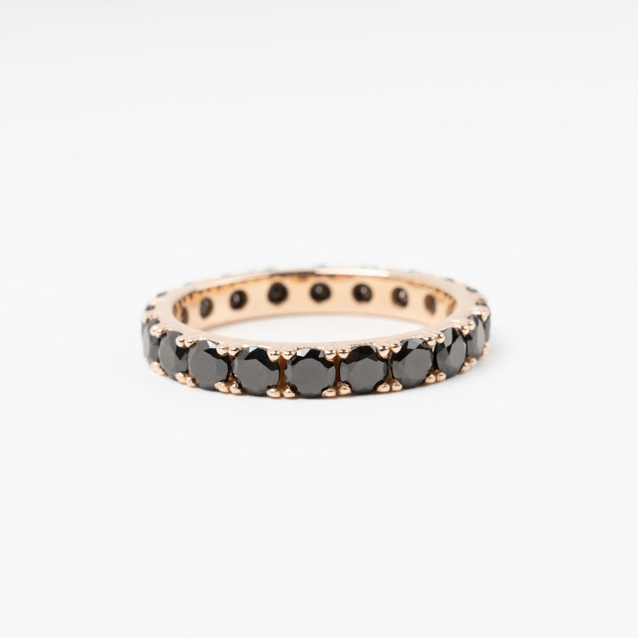 Black Zirconia Eternity Ring 14K (585) Rose Gold | Ukrainian Jewelry