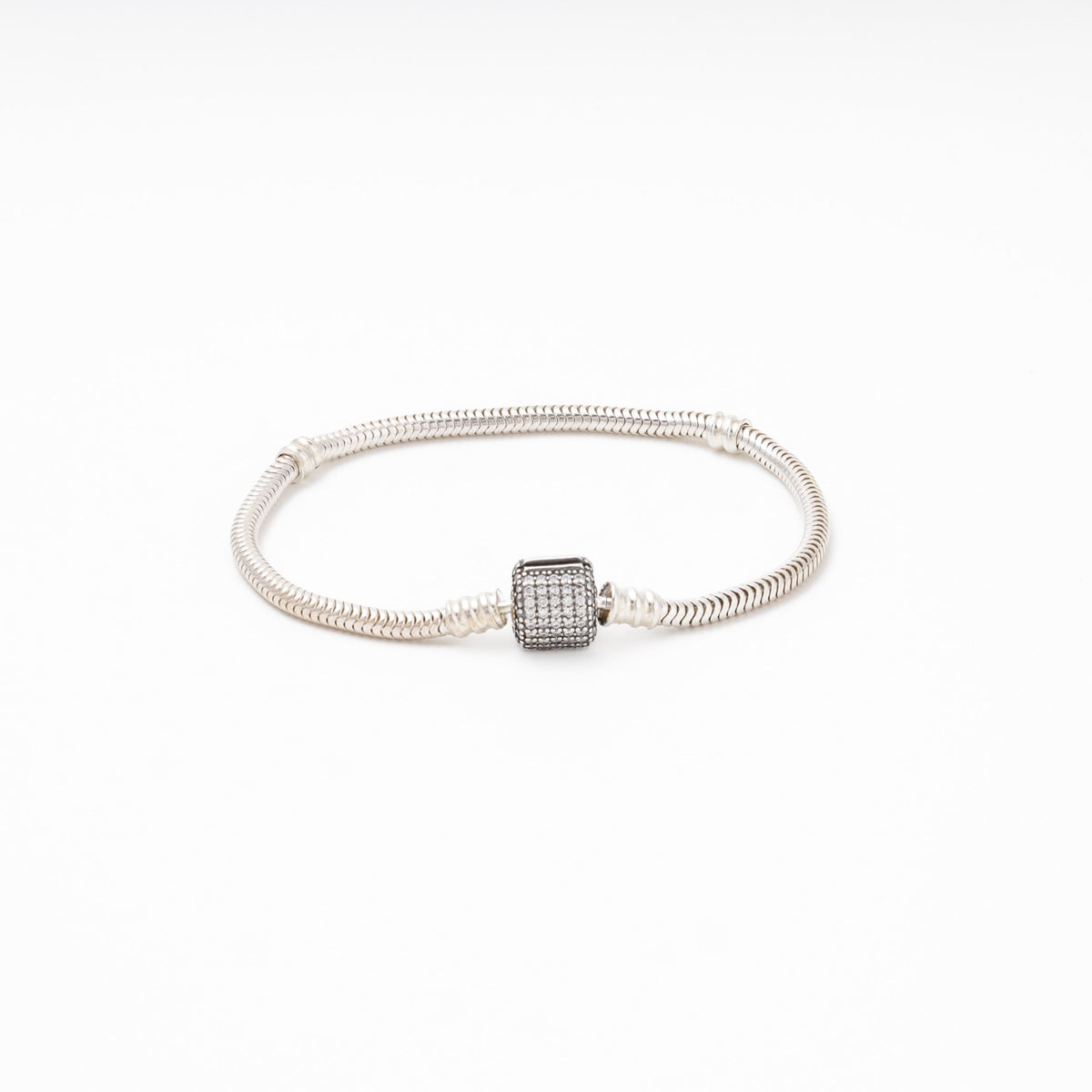 Silver 925 Snake Charm Bracelet with CZ Clasp | Ukrainian Jewelry