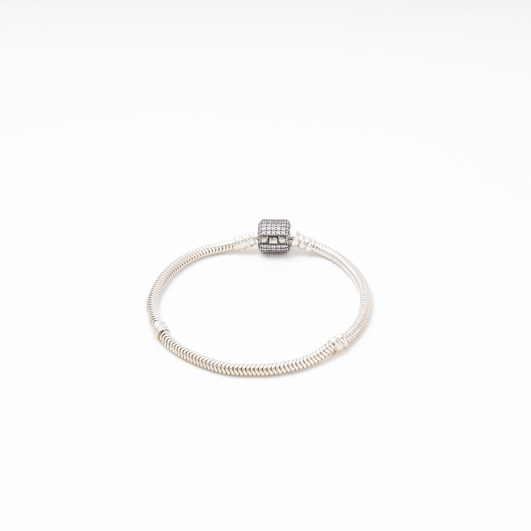 Silver 925 Snake Charm Bracelet with CZ Clasp | Ukrainian Jewelry