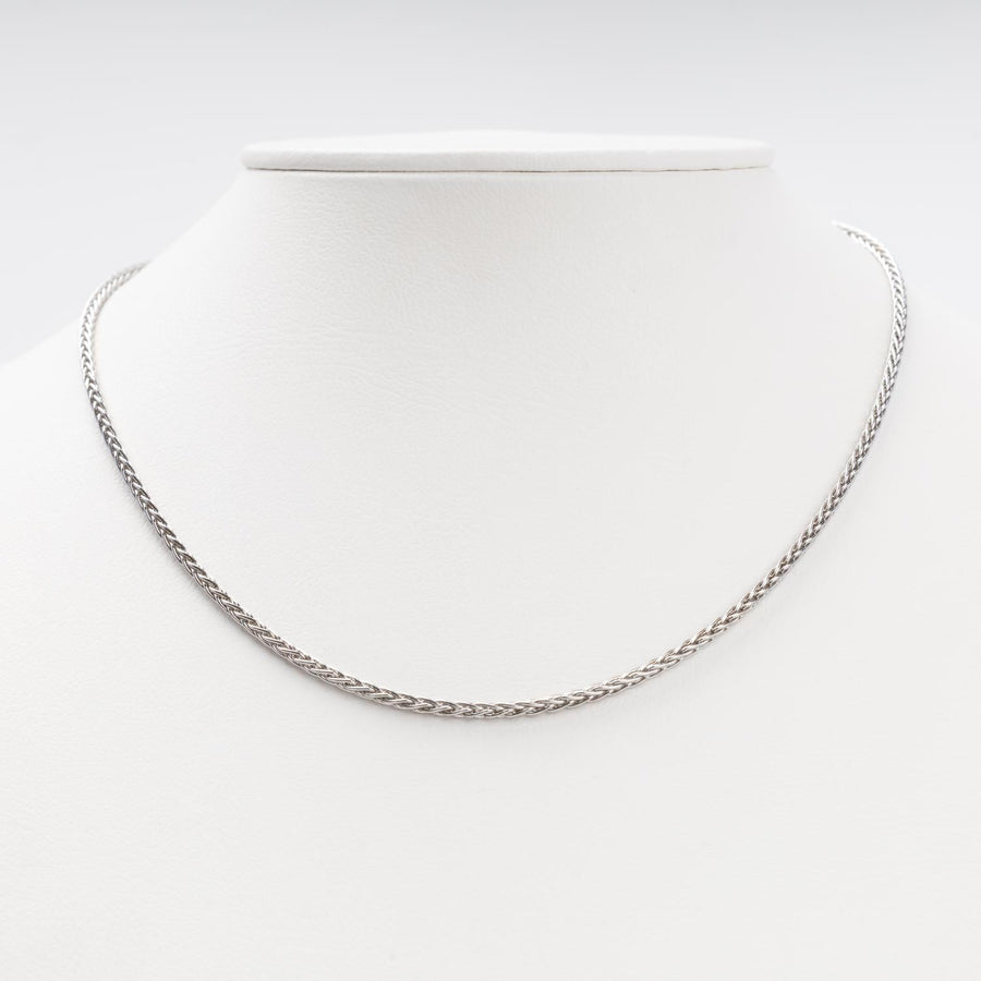 Rhodium-Plated Silver 925 Wheat Chain Necklace | Ukrainian Jewelry