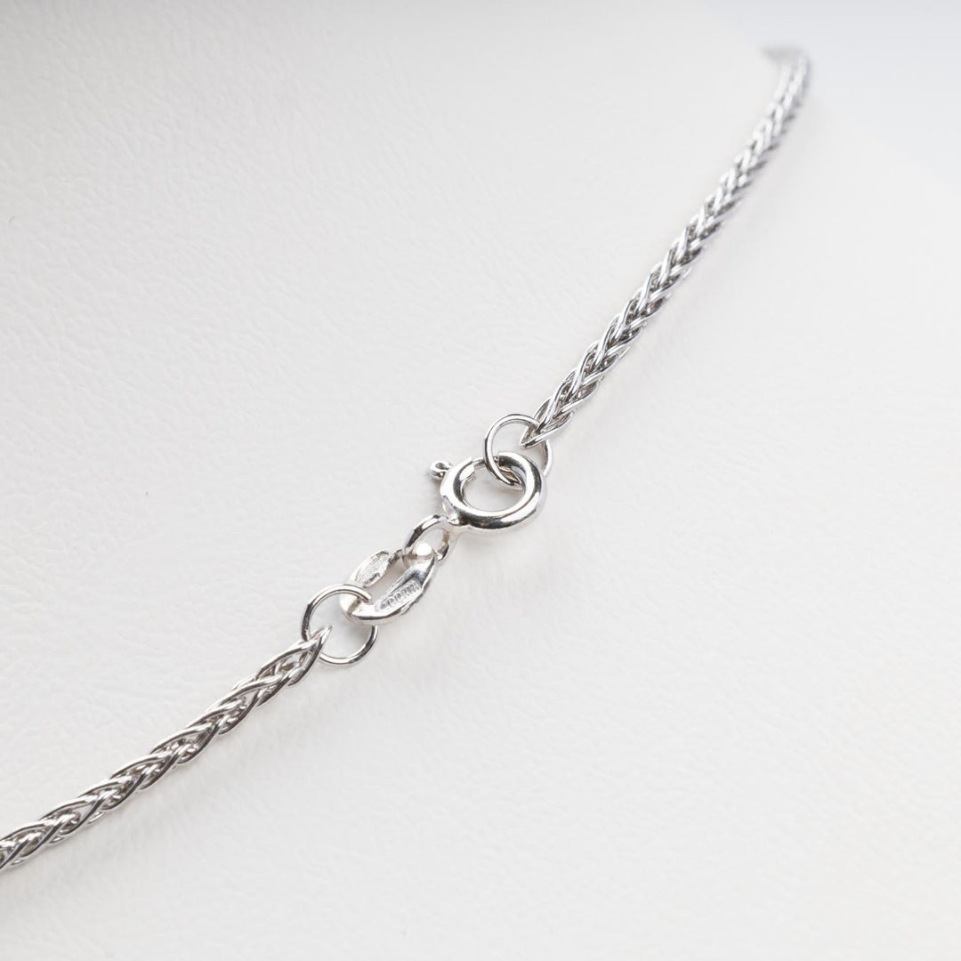 Rhodium-Plated Silver 925 Wheat Chain Necklace | Ukrainian Jewelry