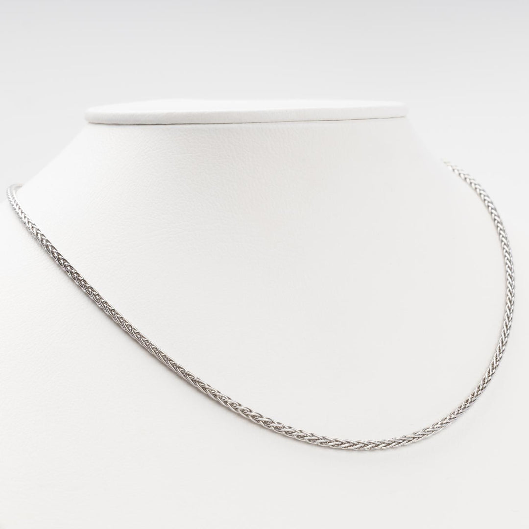 Rhodium-Plated Silver 925 Wheat Chain Necklace | Ukrainian Jewelry