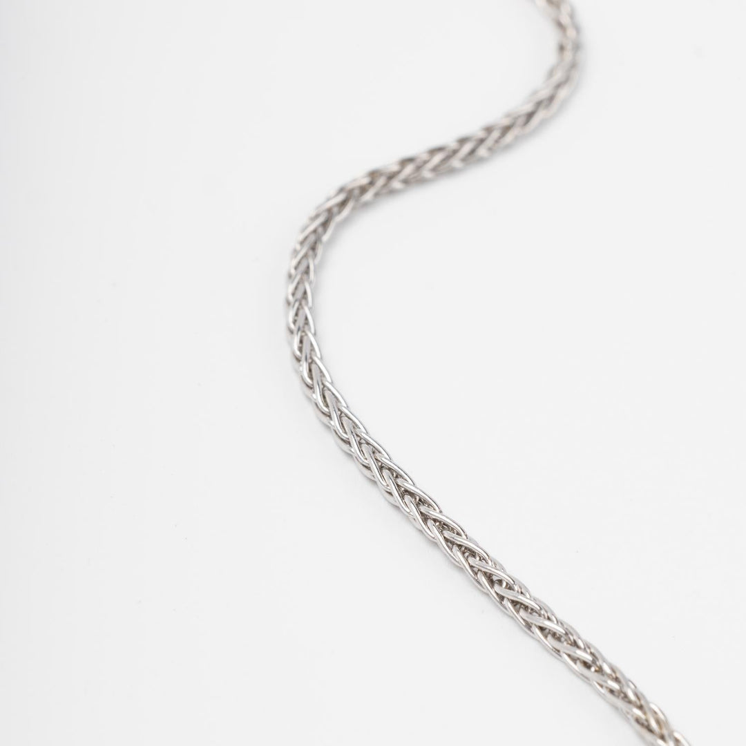 Rhodium-Plated Silver 925 Wheat Chain Necklace | Ukrainian Jewelry