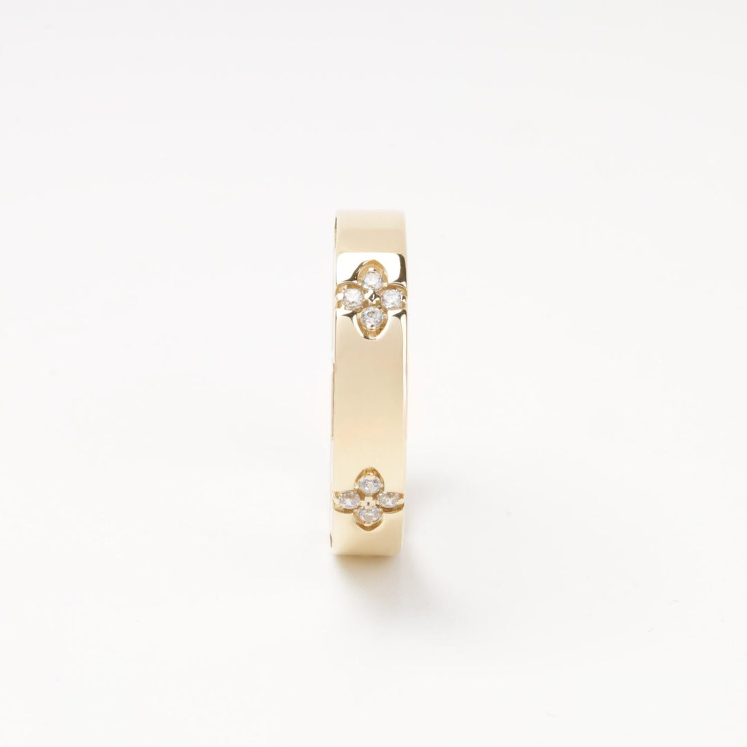 Five Clover Eternity Ring 14K (585) Yellow Gold | Ukrainian Jewelry