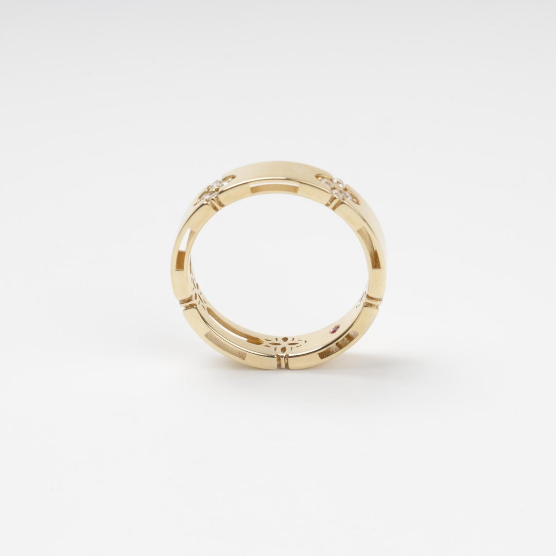 Five Clover Eternity Ring 14K (585) Yellow Gold | Ukrainian Jewelry