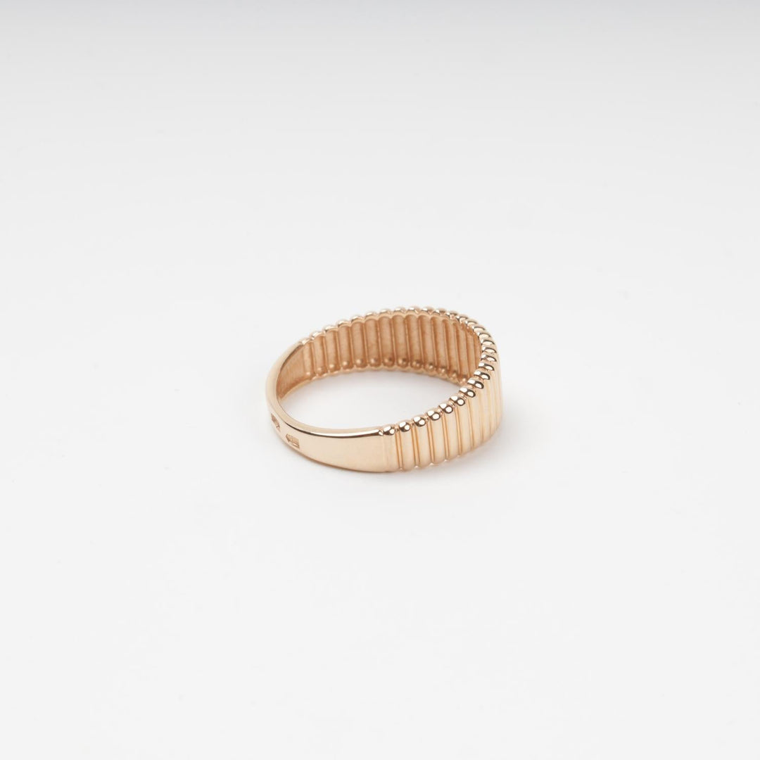 Ribbed Statement Ring 14K (585) Rose Gold | Ukrainian Jewelry