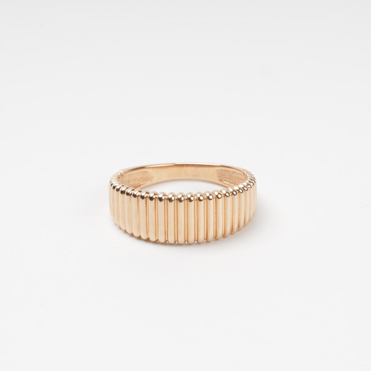 Ribbed Statement Ring 14K (585) Rose Gold | Ukrainian Jewelry