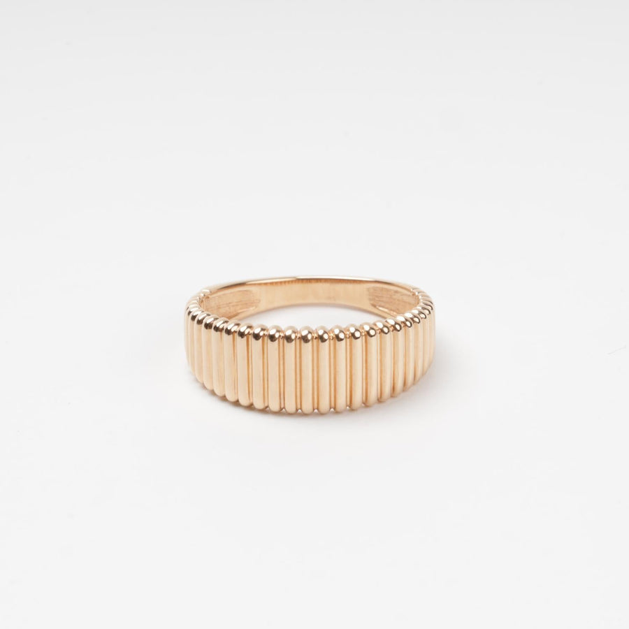 Ribbed Statement Ring 14K (585) Rose Gold | Ukrainian Jewelry