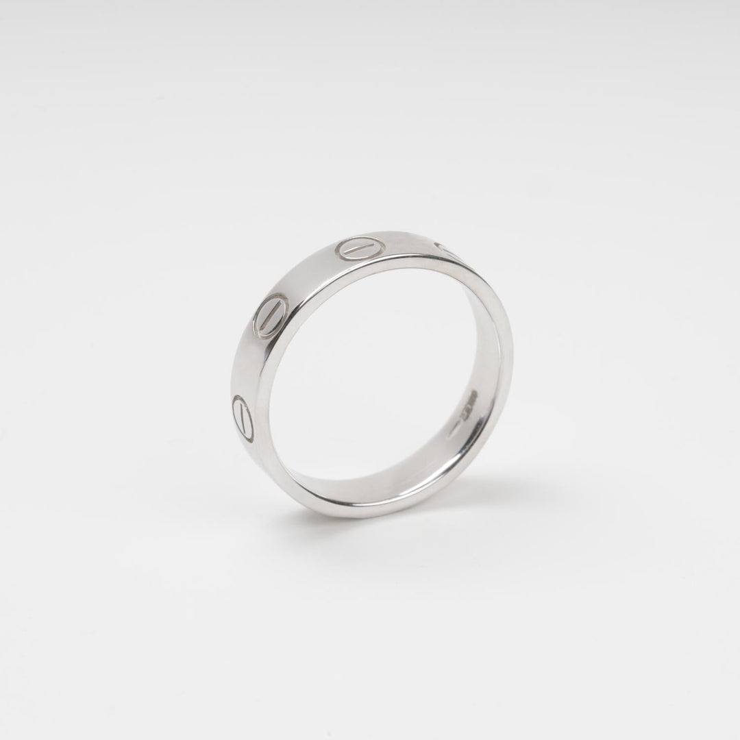 Nail Head Carved Band Ring 14K (585) White Gold | Ukrainian Jewelry