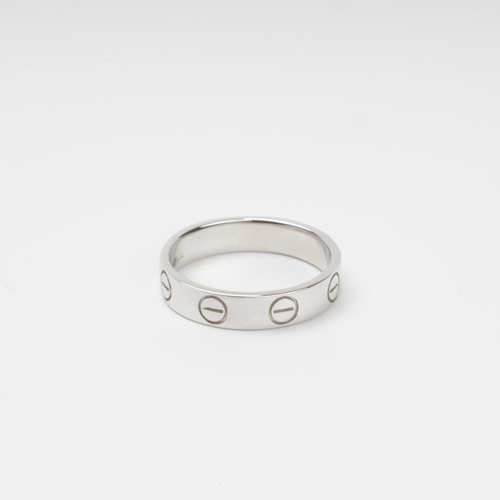 Nail Head Carved Band Ring 14K (585) White Gold | Ukrainian Jewelry