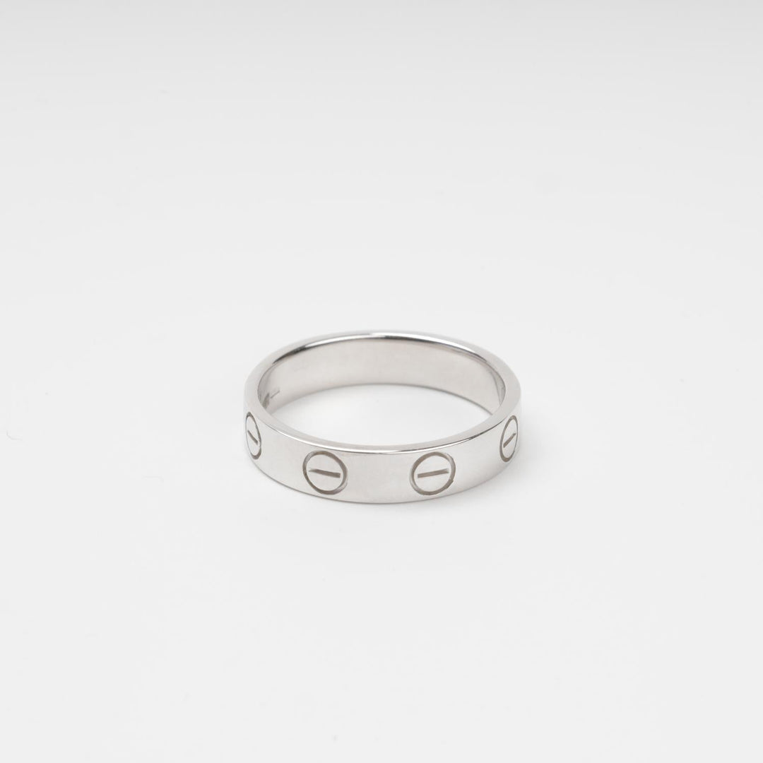 Nail Head Carved Band Ring 14K (585) White Gold | Ukrainian Jewelry
