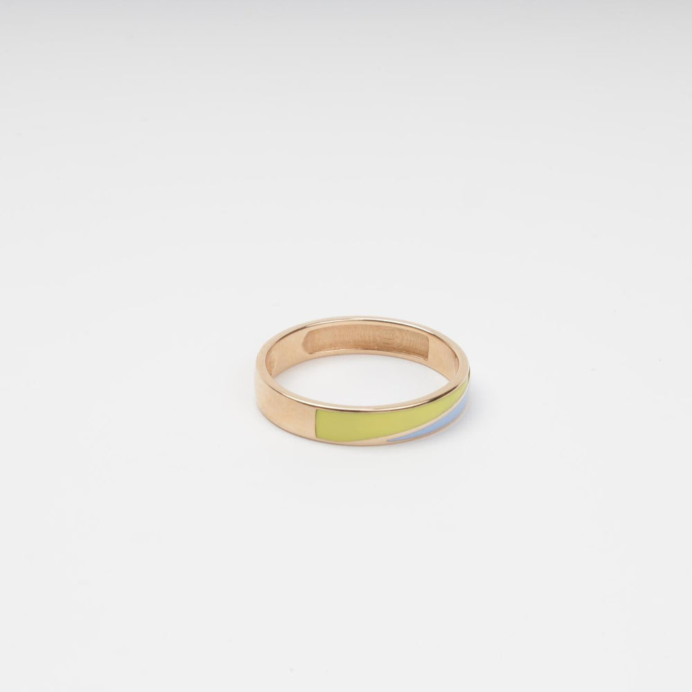 Ukrainian Heritage Enamel Ring 14K (585) Rose Gold | Ukrainian Jewelry