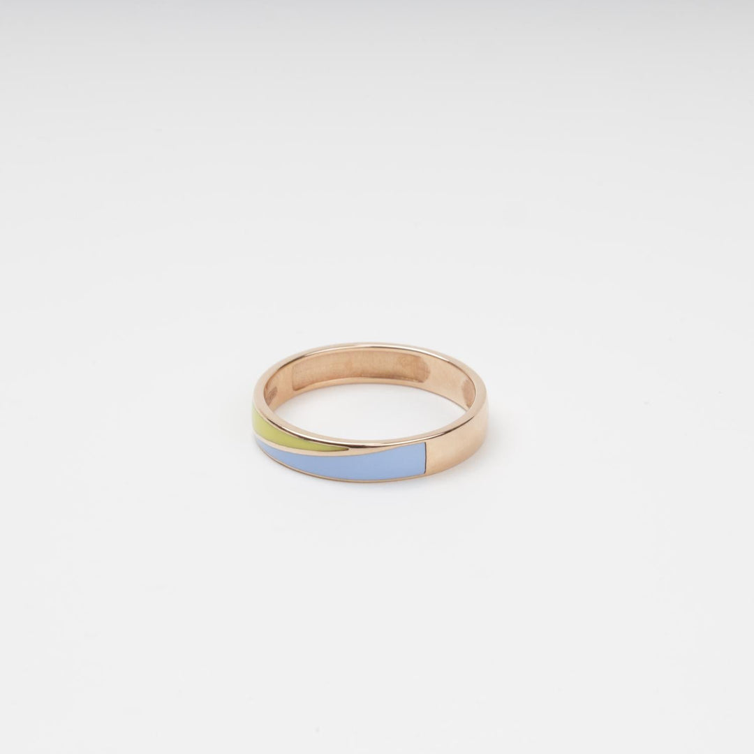 Ukrainian Heritage Enamel Ring 14K (585) Rose Gold | Ukrainian Jewelry