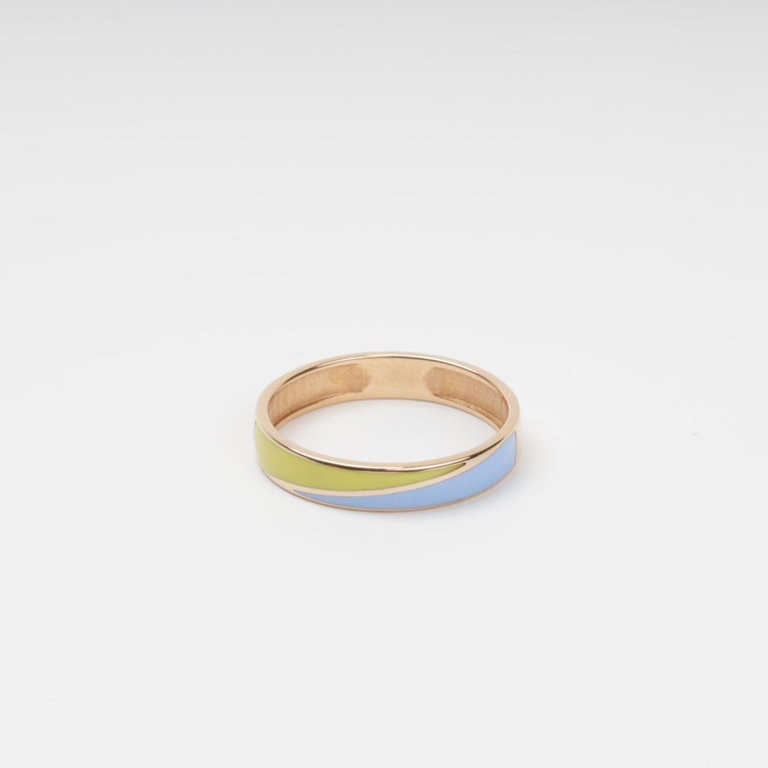Ukrainian Heritage Enamel Ring 14K (585) Rose Gold | Ukrainian Jewelry