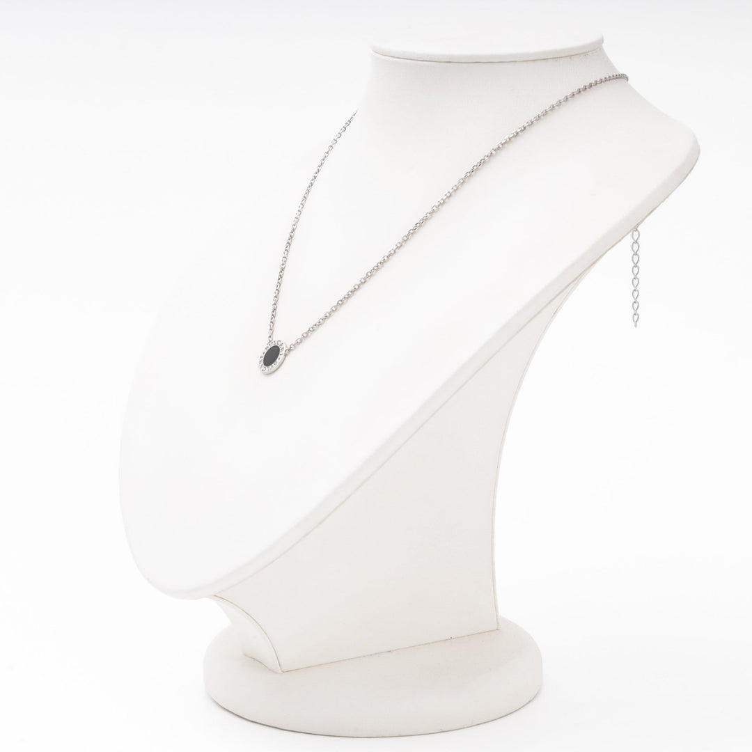 Silver 925 Necklace with Round Enamel Pendant | Ukrainian Jewelry
