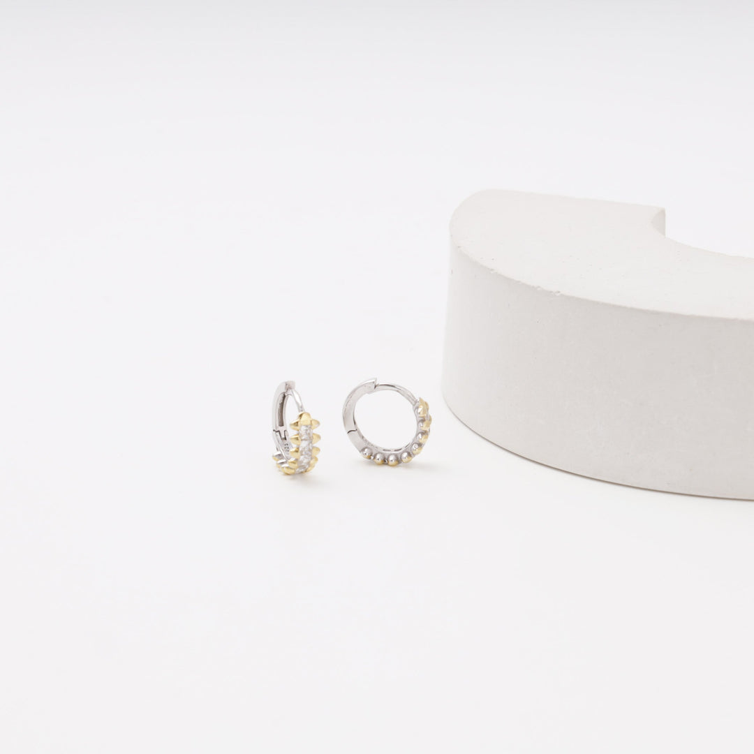 Silver 925 CZ Huggie Earrings | Ukrainian Jewelry