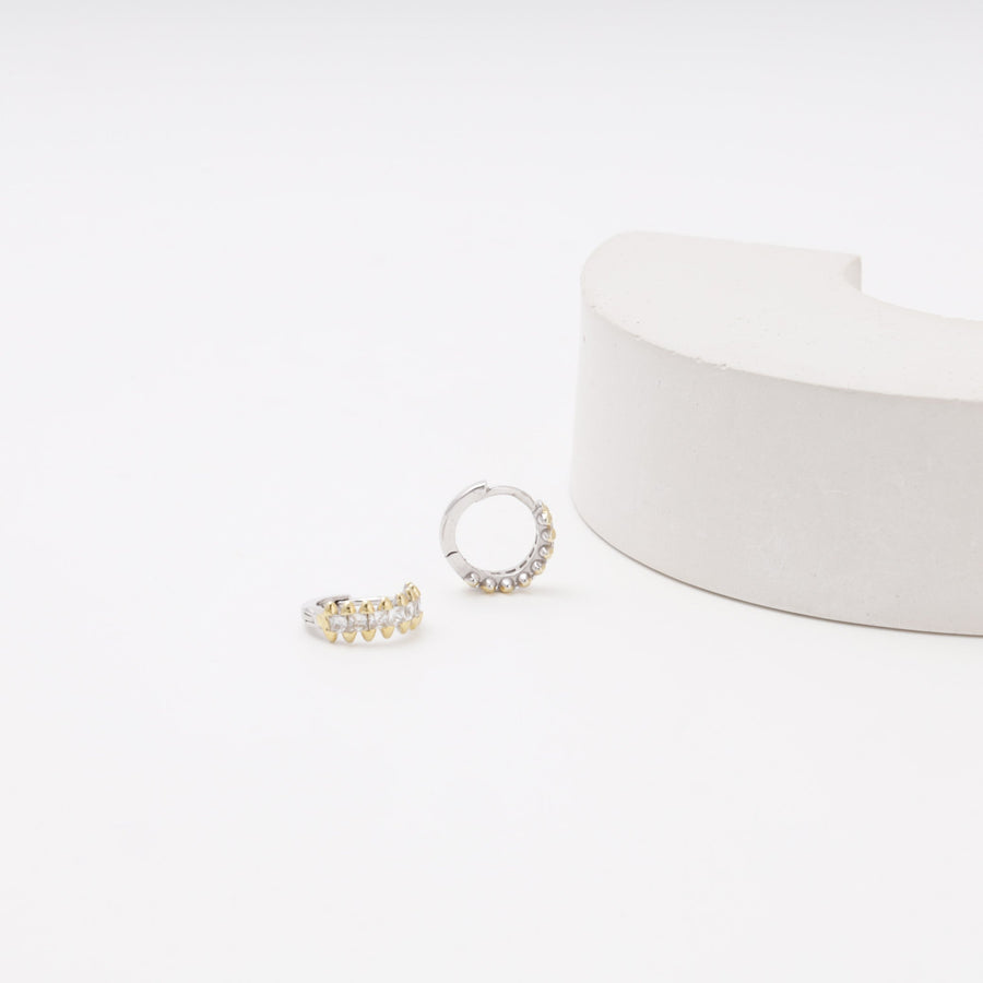 Silver 925 CZ Huggie Earrings | Ukrainian Jewelry