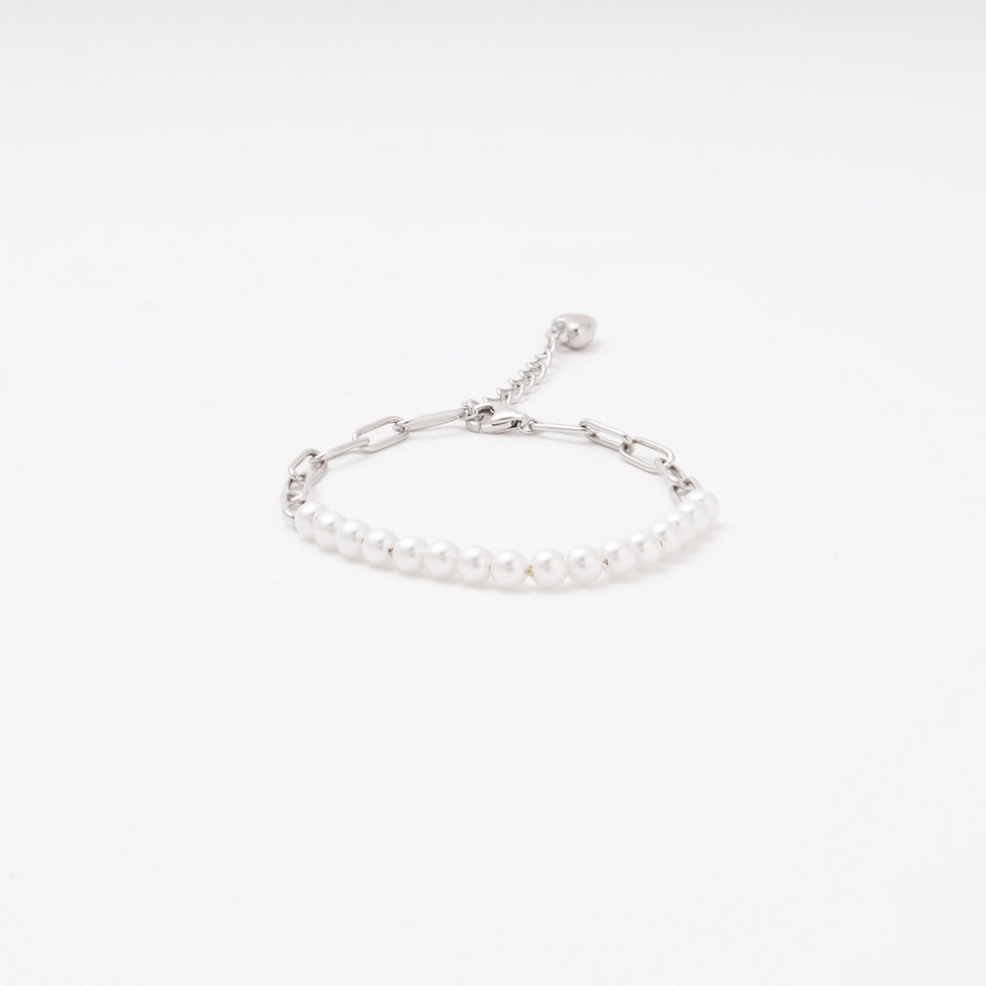 Silver 925 Pearl and Chain Bracelet | Ukrainian Jewelry