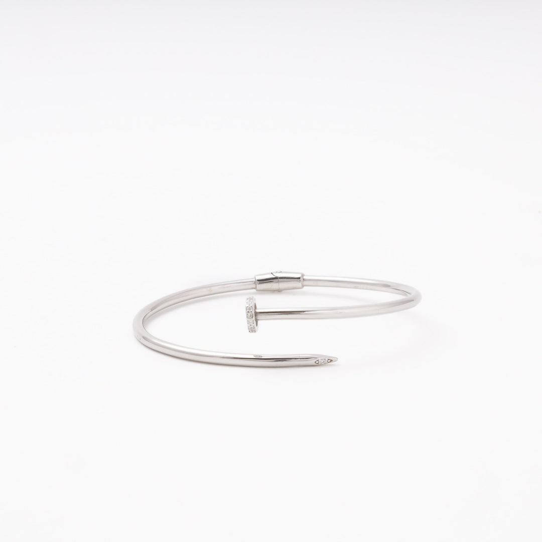 Silver 925 Rhodium Plain Rigid Bangle | Ukrainian Jewelry