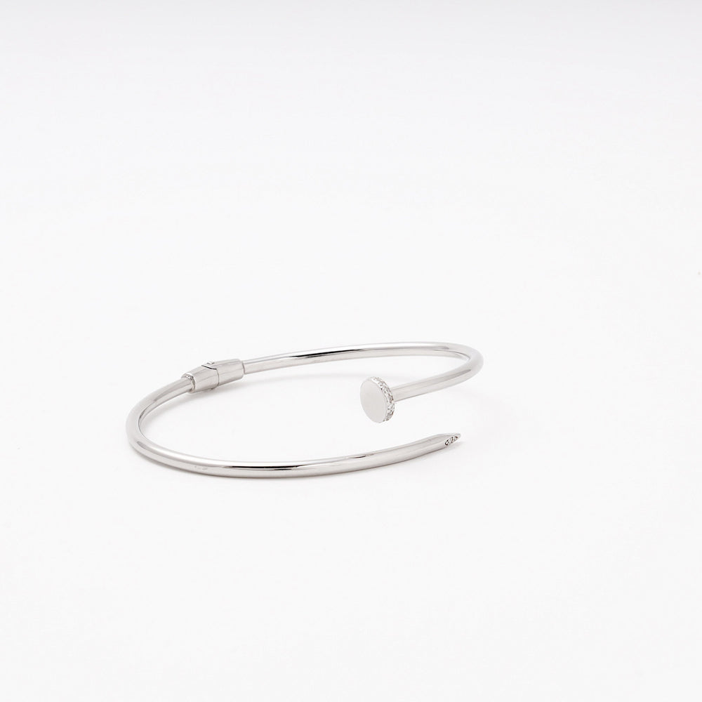 Silver 925 Rhodium Plain Rigid Bangle | Ukrainian Jewelry
