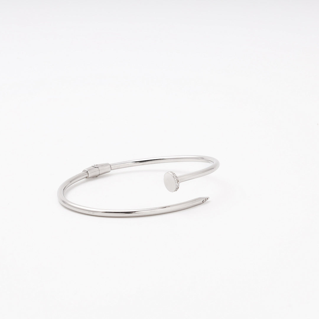 Silver 925 Rhodium Plain Rigid Bangle | Ukrainian Jewelry