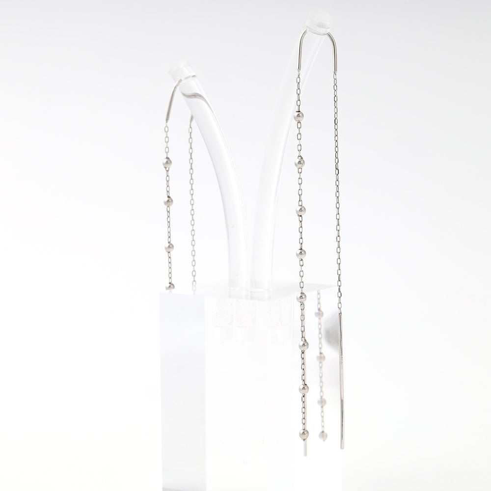 Silver chain earrings  on a white background