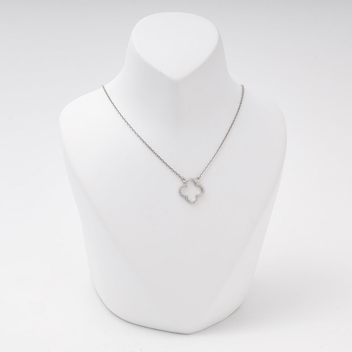 Silver 925 Clover CZ Pendant Necklace | Ukrainian Jewelry