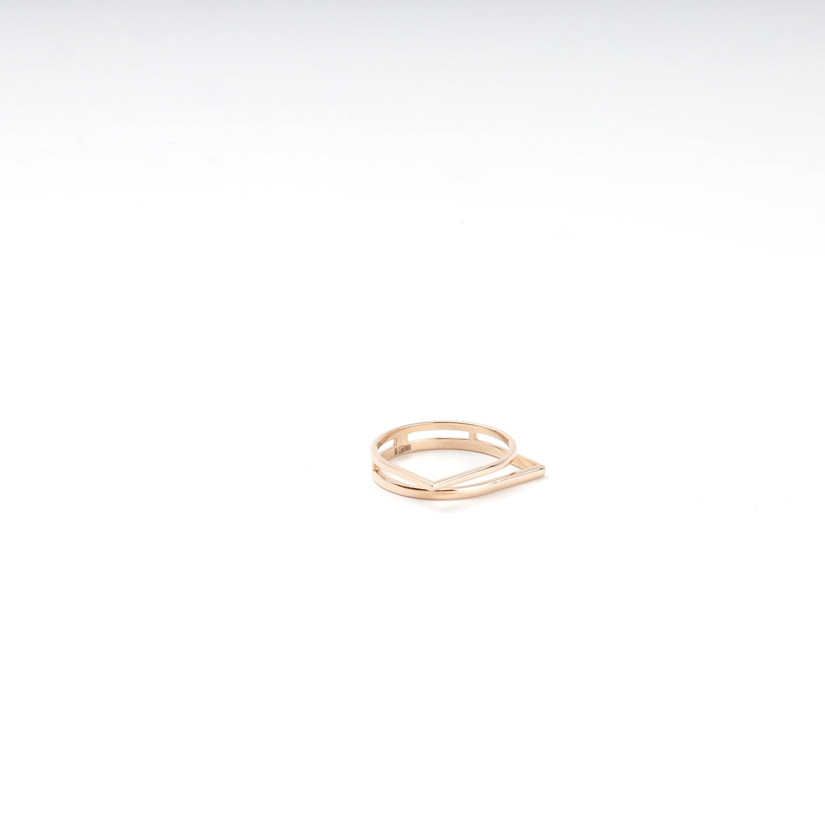 Rose Gold 585 Minimalist Geometric Ring | Ukrainian Jewelry