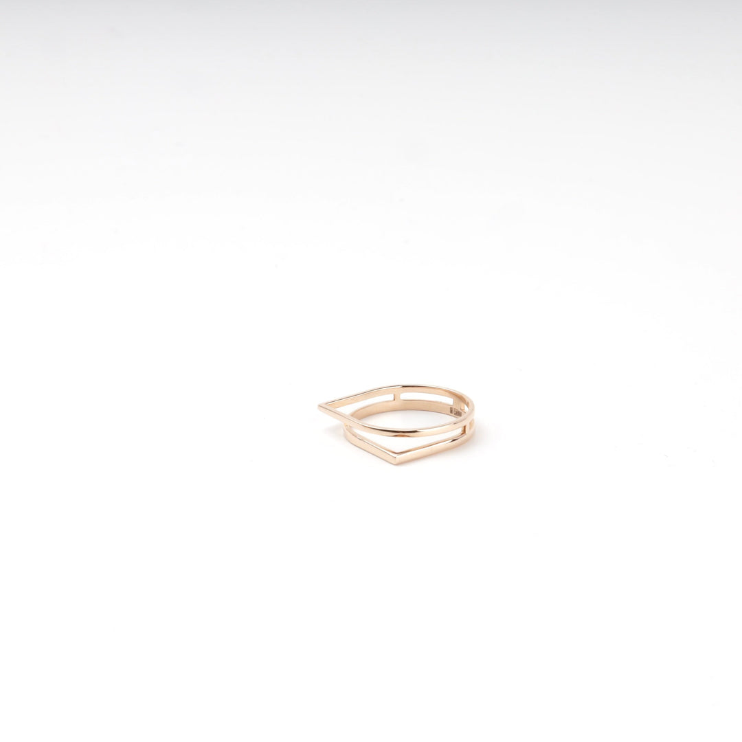 Rose Gold 585 Minimalist Geometric Ring | Ukrainian Jewelry