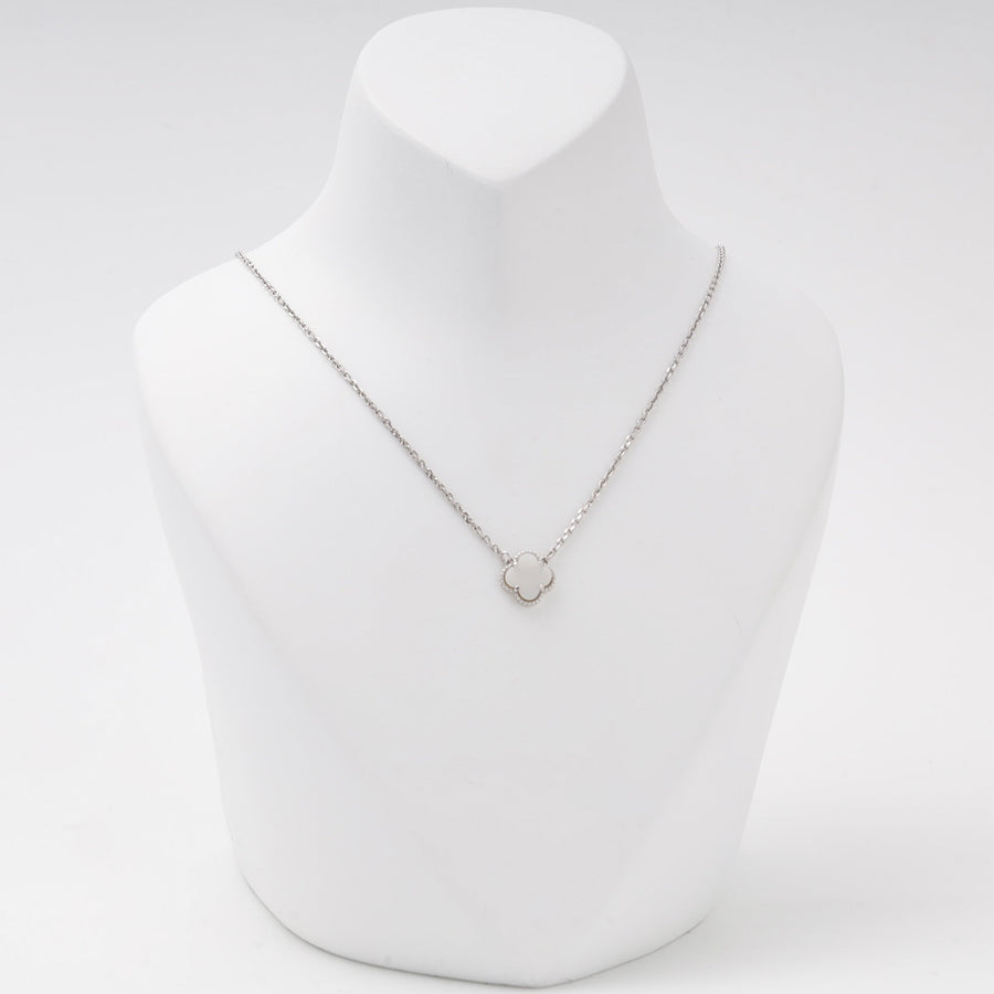 Silver 925 Clover Pendant Necklace with Mother-of-Pearl | Ukrainian Jewelry