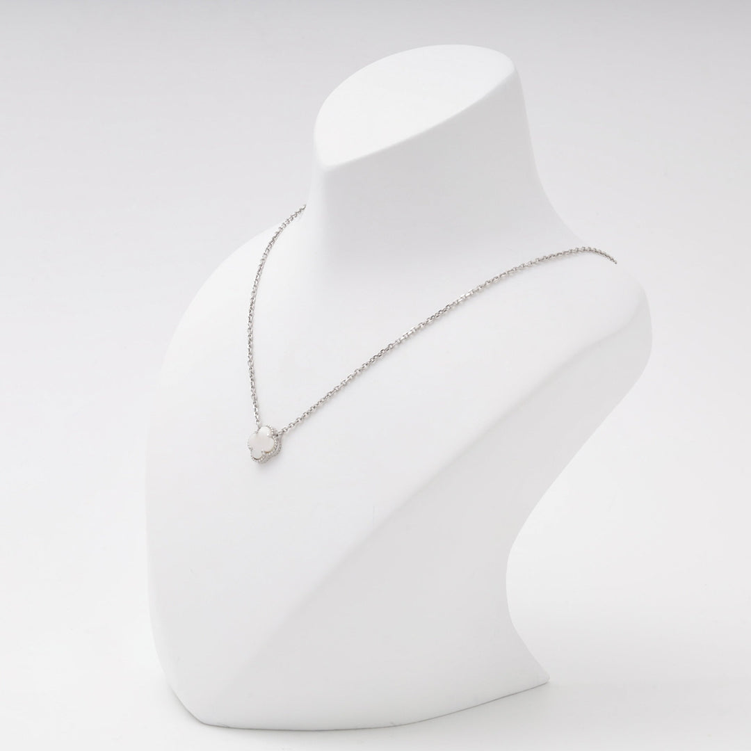 Silver 925 Clover Pendant Necklace with Mother-of-Pearl | Ukrainian Jewelry