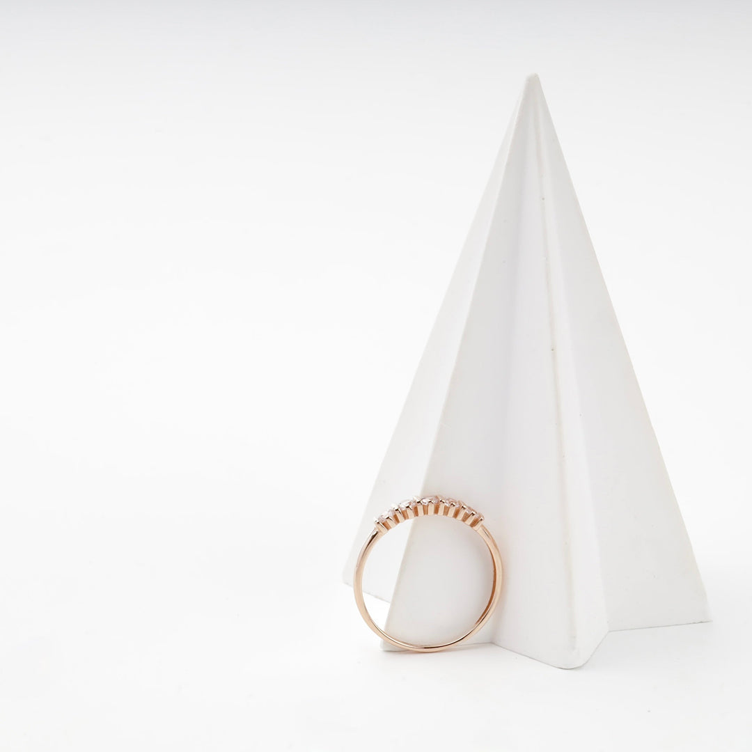 Rose Gold 14K (585) Five-Stone Cubic Zirconia Ring | Ukrainian Jewelry