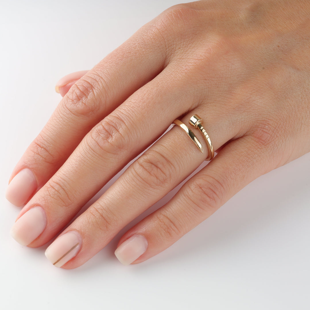 Gold Nail Ring 14K (585) Rose Gold | Ukrainian Jewelry