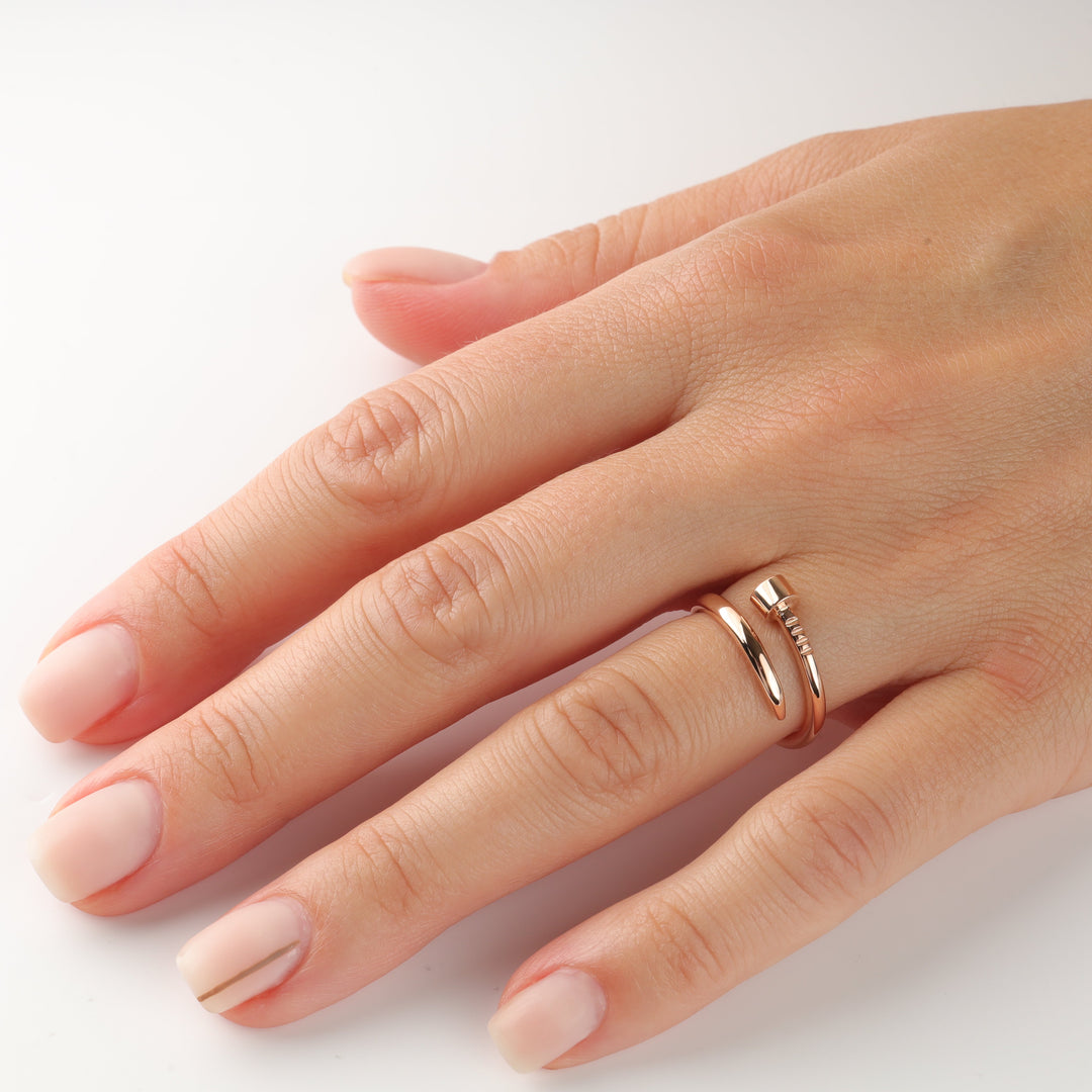 Gold Nail Ring 14K (585) Rose Gold | Ukrainian Jewelry