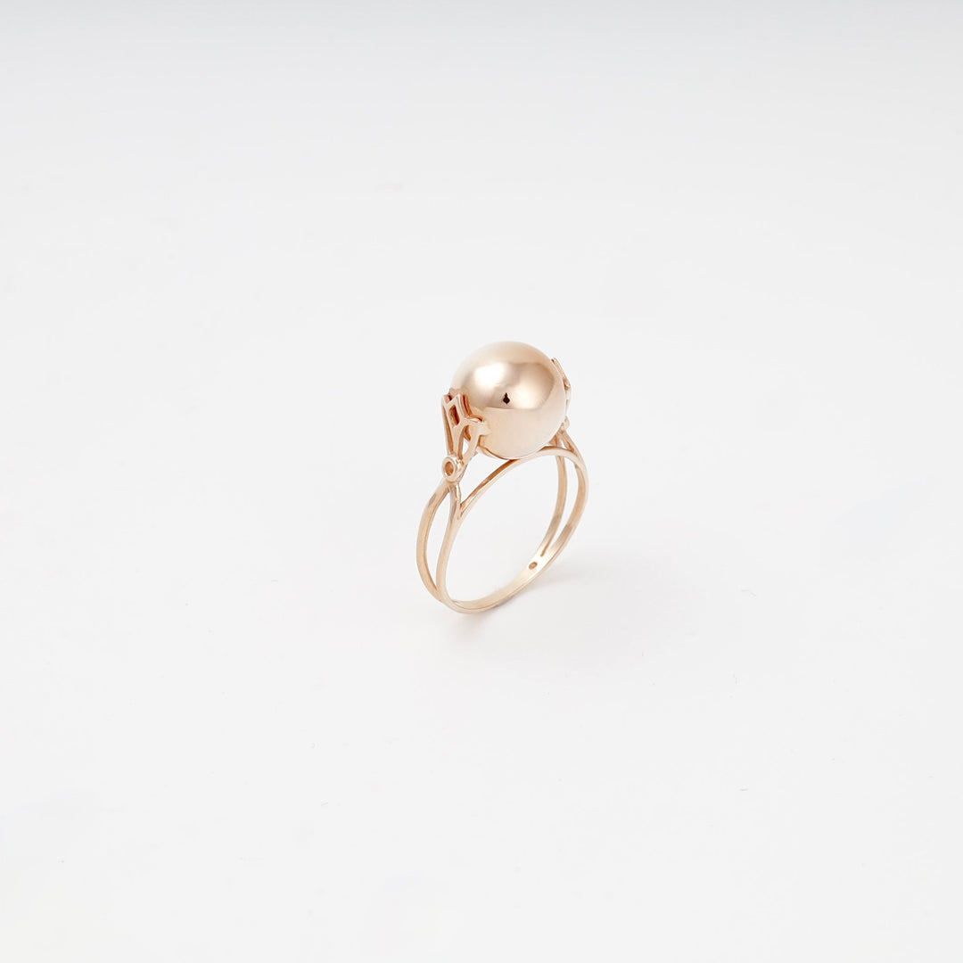 Rose Gold 14K (585) Polished Sphere Ring | Ukrainian Jewelry