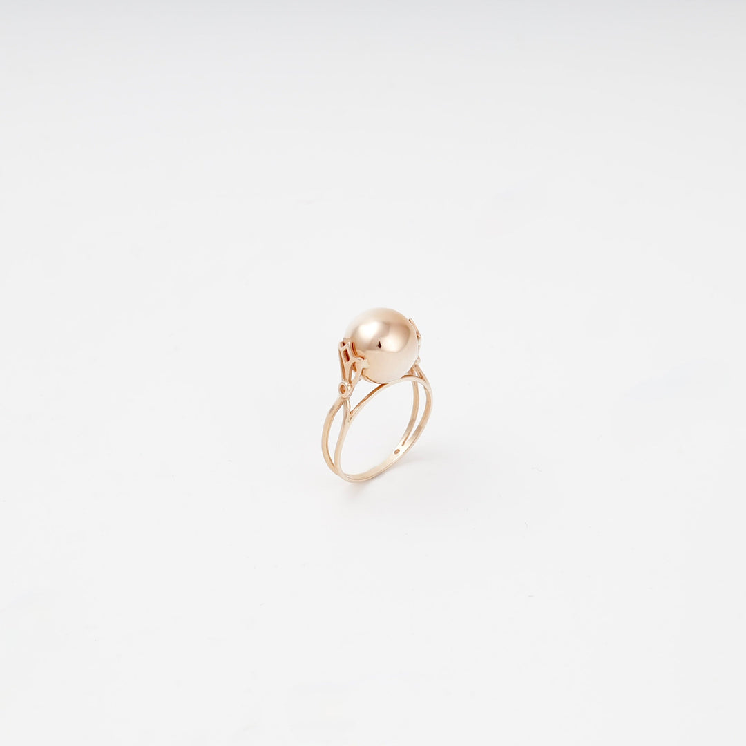 Rose Gold 14K (585) Polished Sphere Ring | Ukrainian Jewelry