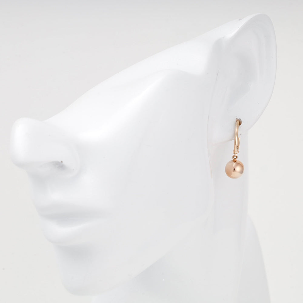Rose Gold 14K (585) Polished Ball Drop Earrings | Ukrainian Jewelry