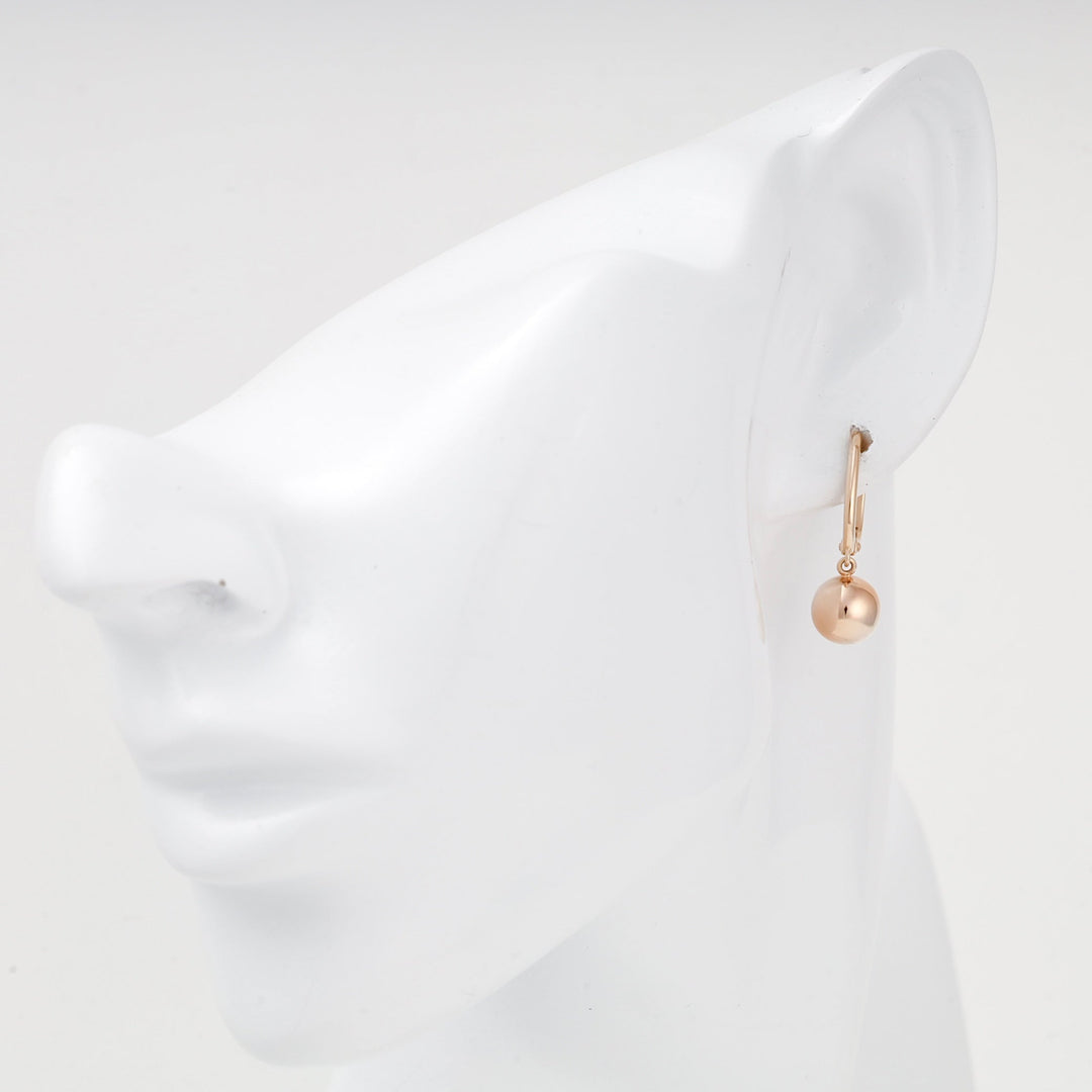 Rose Gold 14K (585) Polished Ball Drop Earrings | Ukrainian Jewelry