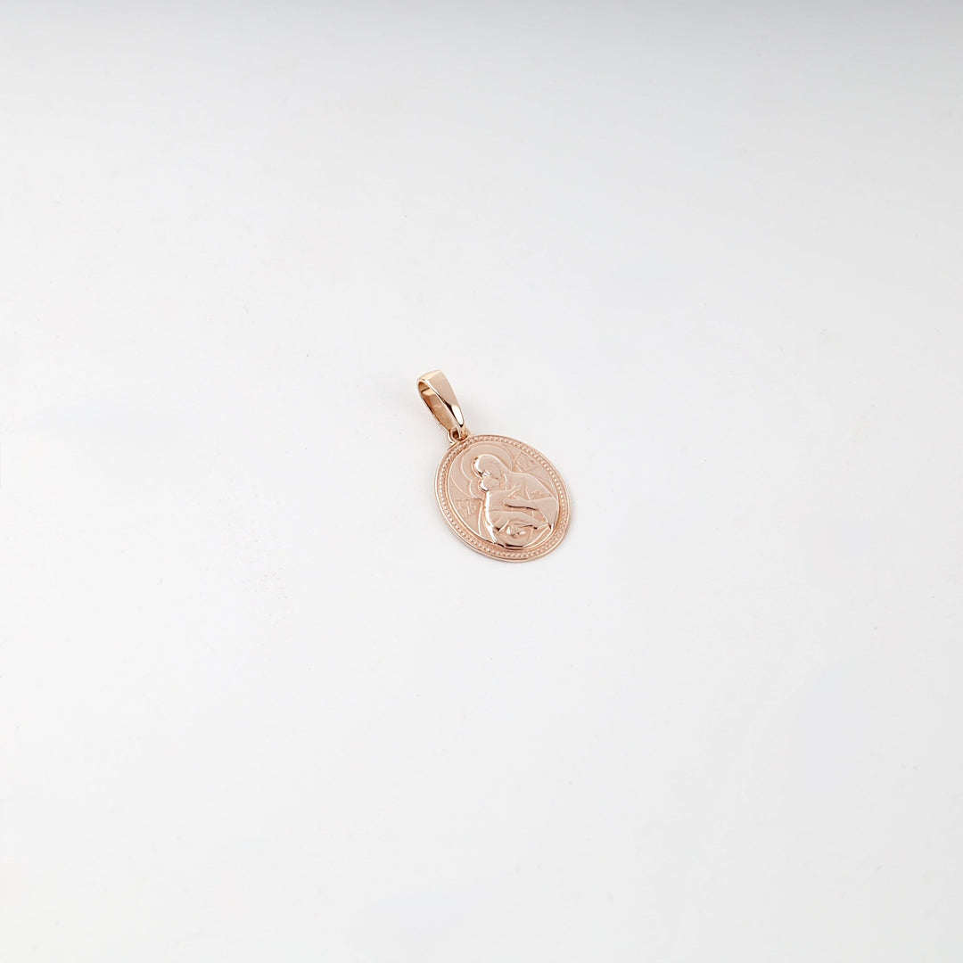 Rose Gold 14K (585) Virgin Mary and Child Icon Pendant | Ukrainian Jewelry