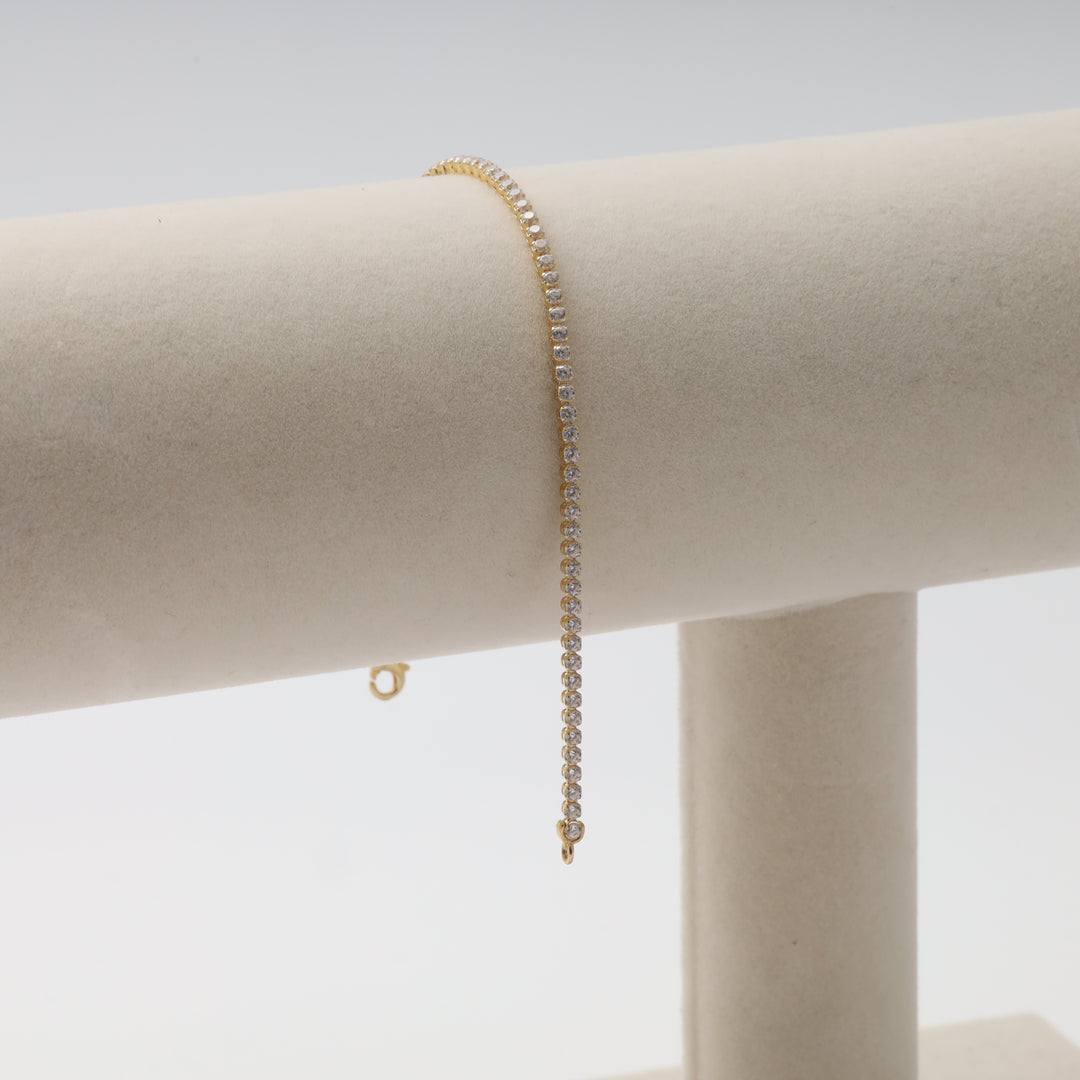 Tennis Bracelet with Cubic Zirconia in 14 K Yellow Gold (585) | Ukrainian Jewelry